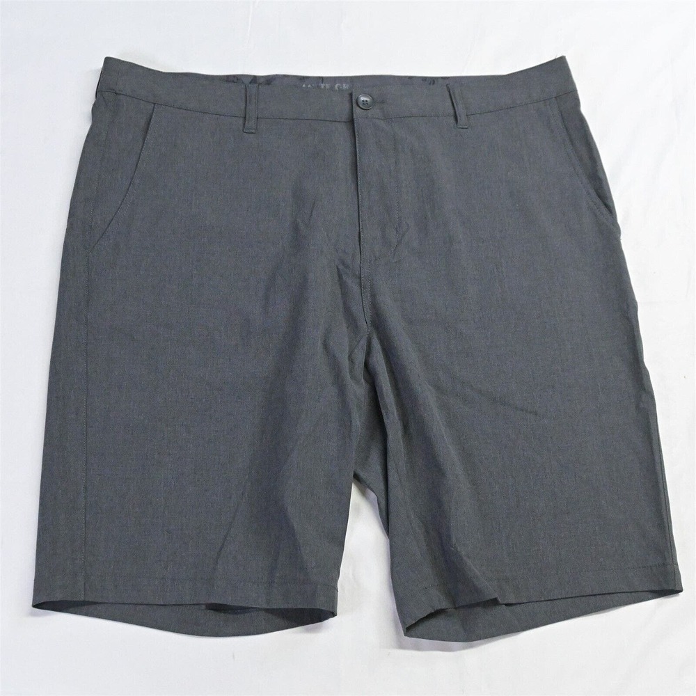 Matte Grey 38‎ x 10" Gray Stretch Tech Golf Chino Shorts
